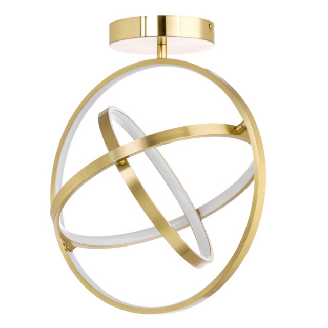 Ingel Rings Orbital LED Flush Ceiling Light, Satin Brass - image 1