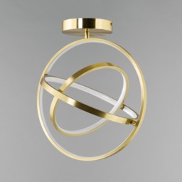 Ingel Rings Orbital LED Flush Ceiling Light, Satin Brass - thumbnail 5