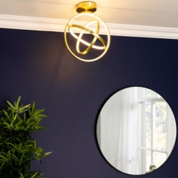 Ingel Rings Orbital LED Flush Ceiling Light, Satin Brass - thumbnail 3