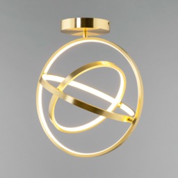 Ingel Rings Orbital LED Flush Ceiling Light, Satin Brass - thumbnail 4