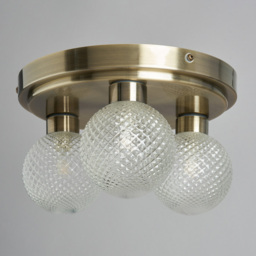 Diana 3 Light Bathroom Flush Ceiling Light, Antique Brass - thumbnail 5
