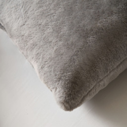 Faux Fur Cushion, Grey - thumbnail 4