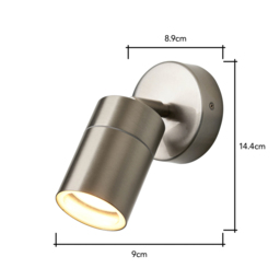 Jared Single Outdoor Wall Light, Stainless Steel - thumbnail 7