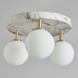 Leona 3 Light Bathroom Flush Ceiling Light, Marble - thumbnail 5