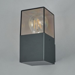 Rome Outdoor Square Up Wall Light with Smoked Shade, Grey - thumbnail 5