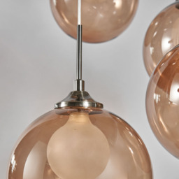 Petrice Glass Ball Ceiling Cluster Pendant, Black Nickel - thumbnail 6