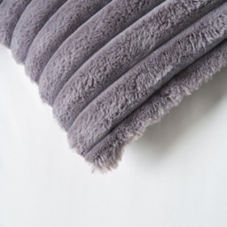 Jumbo Cord Cushion with Plain Velvet Backing, Grey - thumbnail 4