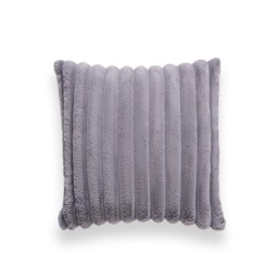 Jumbo Cord Cushion with Plain Velvet Backing, Grey - thumbnail 3