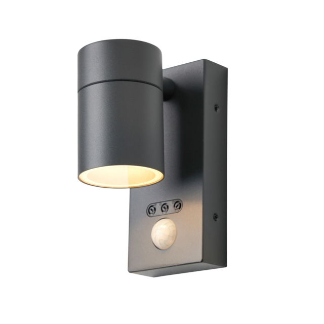 Jared Outdoor Up or Down Wall Light with PIR Sensor, Black - image 1