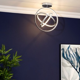 Ingel Rings Orbital LED Flush Ceiling Light, Chrome - thumbnail 3