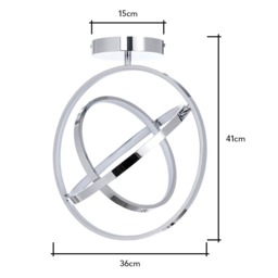 Ingel Rings Orbital LED Flush Ceiling Light, Chrome - thumbnail 7