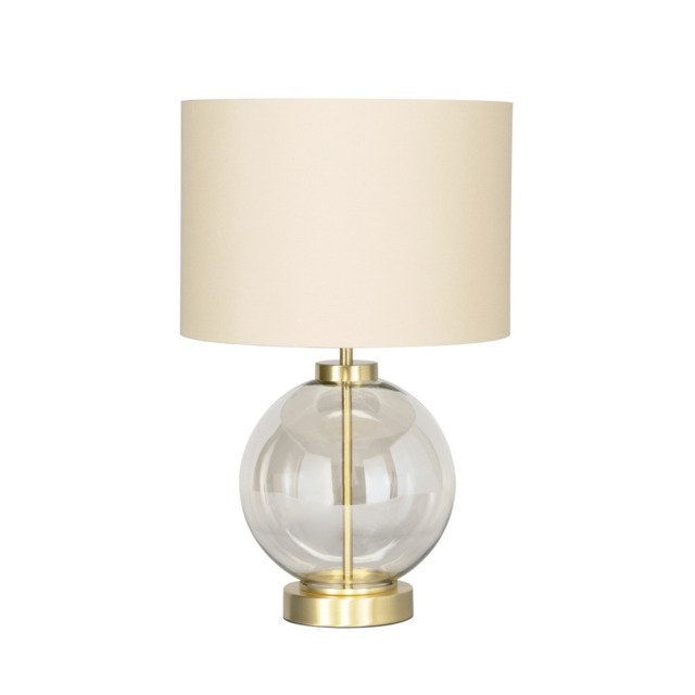 Mini Metro Champagne Glass Sphere Table Lamp, Satin Brass - image 1