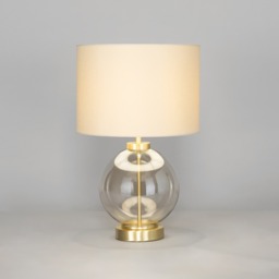 Mini Metro Champagne Glass Sphere Table Lamp, Satin Brass - thumbnail 4