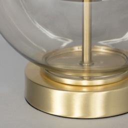 Mini Metro Champagne Glass Sphere Table Lamp, Satin Brass - thumbnail 6