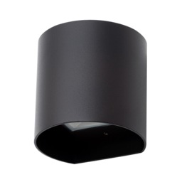 Davis Outdoor LED Rounded Up and Down Wall Light, Black - thumbnail 1