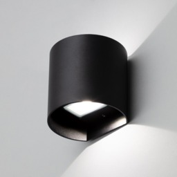 Davis Outdoor LED Rounded Up and Down Wall Light, Black - thumbnail 4