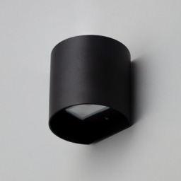 Davis Outdoor LED Rounded Up and Down Wall Light, Black - thumbnail 5