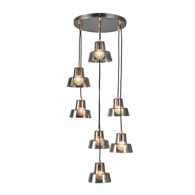 Demi Ceiling Pendant Light with Glass Shades, Pewter - image 1