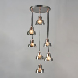 Demi Ceiling Pendant Light with Glass Shades, Pewter - thumbnail 4