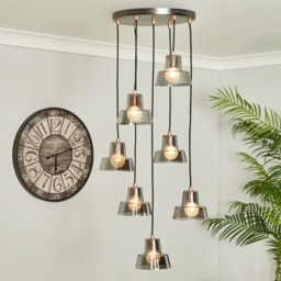 Demi Ceiling Pendant Light with Glass Shades, Pewter - thumbnail 3