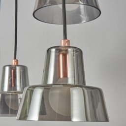 Demi Ceiling Pendant Light with Glass Shades, Pewter - thumbnail 6