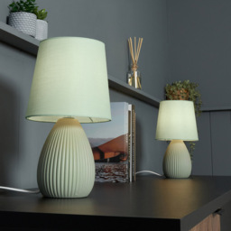 2 Pack of Freya Teardrop Ceramic Table Lamps, Mossy Green - thumbnail 6