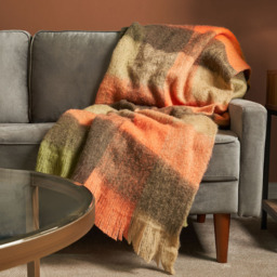 Wool Mix Check Throw, Multi - thumbnail 4