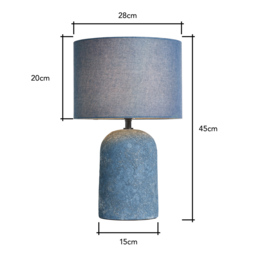 Malmo Tall Domed Ceramic Table Lamp, Blue - thumbnail 7