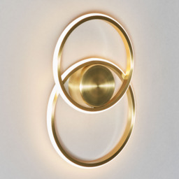 Pei Rings LED Ceiling or Wall Light, Satin Brass - thumbnail 4
