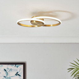 Pei Rings LED Ceiling or Wall Light, Satin Brass - thumbnail 7