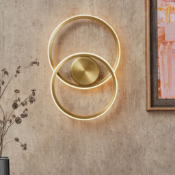 Pei Rings LED Ceiling or Wall Light, Satin Brass - thumbnail 3