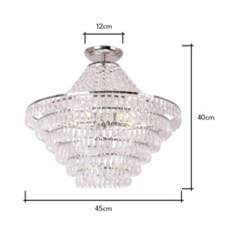 Ivy Flush Ceiling Light, Chrome - thumbnail 5
