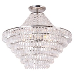 Ivy Flush Ceiling Light, Chrome - thumbnail 1