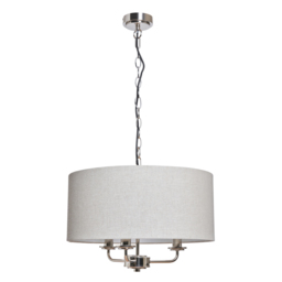 Henry 3 Light Ceiling Pendant, Nickel - thumbnail 9