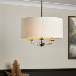 Henry 3 Light Ceiling Pendant, Nickel - thumbnail 3