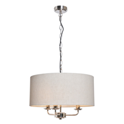 Henry 3 Light Ceiling Pendant, Nickel - thumbnail 1