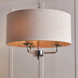Henry 3 Light Ceiling Pendant, Nickel - thumbnail 4