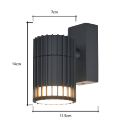Zeb Outdoor Fixed Down Wall Light, Anthracite - thumbnail 7