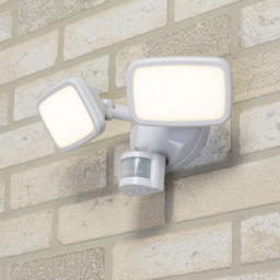 Wilson Twin 20 Watt LED Outdoor Flood Light with PIR Sensor, White - thumbnail 3