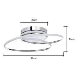 Pei Rings LED Flush Ceiling Light, Chrome - thumbnail 7