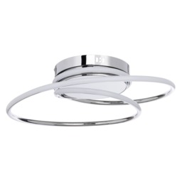 Pei Rings LED Flush Ceiling Light, Chrome - thumbnail 1
