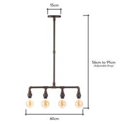 Piper Ceiling Pendant Bar, Black - thumbnail 7