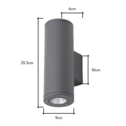 Taylor Outdoor Up & Down LED Wall Light, Anthracite - thumbnail 8