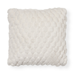 Honeycomb Faux Fur Cushion, Cream - thumbnail 3