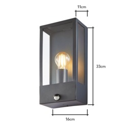 Wallace Outdoor Wall Light with PIR Sensor, Anthracite - thumbnail 7