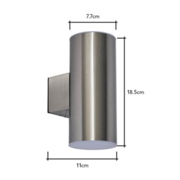 Namid LED Outdoor Solar Up and Down Wall Light, Stainless Steel - thumbnail 9