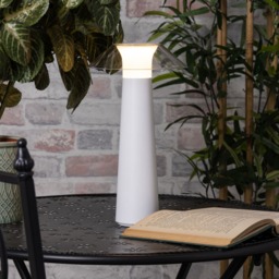 Lyra LED Rechargeable Outdoor Table Lamp, White - thumbnail 3