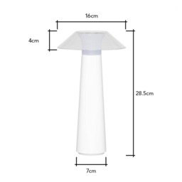Lyra LED Rechargeable Outdoor Table Lamp, White - thumbnail 8