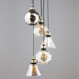 Carter Industrial Style Ceiling Cluster Pendant, Bronze - thumbnail 5