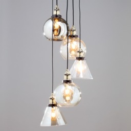 Carter Industrial Style Ceiling Cluster Pendant, Bronze - thumbnail 4
